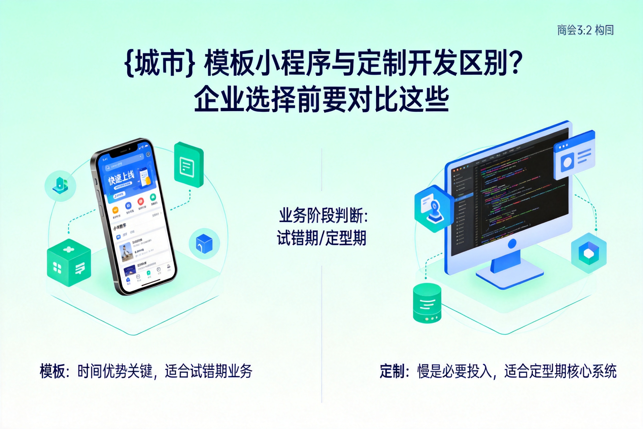鸡泽模板小程序与定制开发区别？企业选择前要对比这些